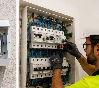 Cuadro eléctrico con cableado ordenado por OTESAN SECURITY